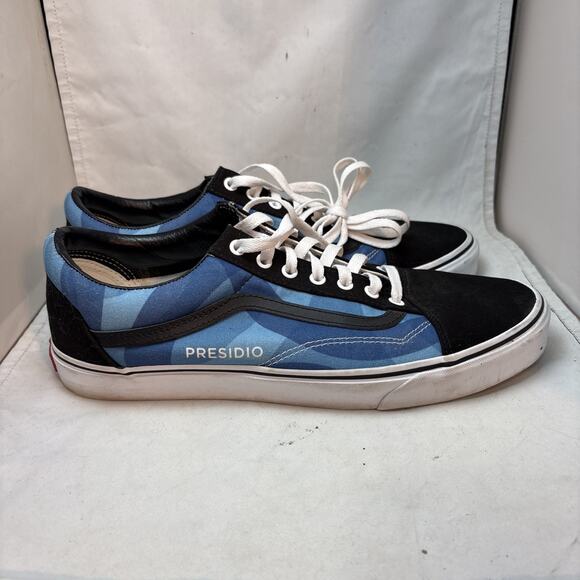 Rare Blue and Black Low-Top Vans Sneakers Men’s Size 13 Skate Shoes